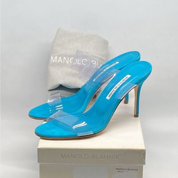 Manolo Blahnik Scolto 90MM PVC Mules size 38 - Picture 11 of 13
